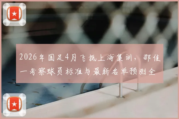 2026年国足4月飞抵上海集训，邵佳一考察球员标准与最新名单预测全解析