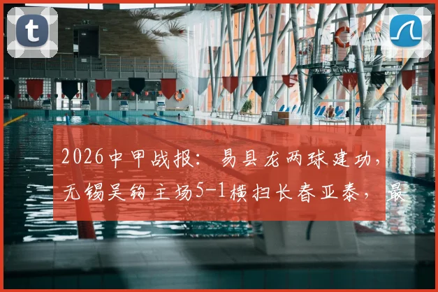 2026中甲战报:易县龙两球建功,无锡吴钩主场5-1横扫长春亚泰,最新积分榜解读